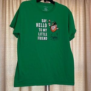 St. Patrick’s Day Shirt Mens Large Green “Say hello to my little friend”